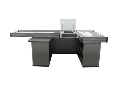 Kassentisch Linksband mit 2,9 Meter - Breite Warenwanne Kassierer Bereich