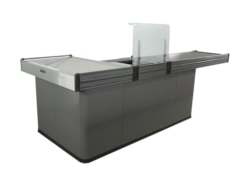 Kassentisch Linksband mit 2,9 Meter - Breite Warenwanne front