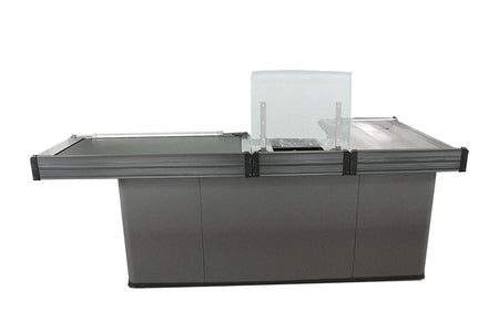 Kassentisch Rechtsband mit 2,5 Meter - Breite Warenwanne Front