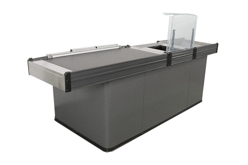 Kassentisch Rechtsband mit 2,5 Meter - Schmale Warenwanne Front