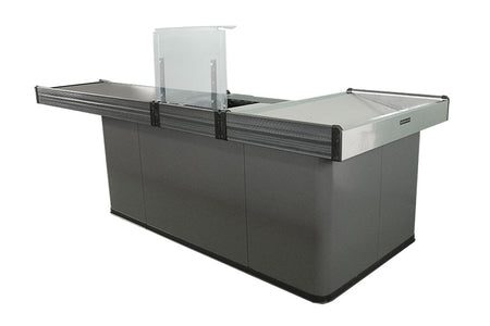 Kassentisch Rechtsband mit 2,9 Meter - Breite Warenwanne front