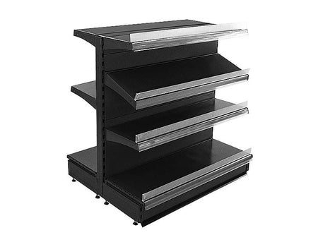 Kiosktheke in Schwarz mit 4 Böden 1 Meter 