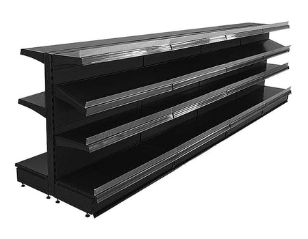 Kiosktheke in schwarz mit 4 Böden 4 Meter 