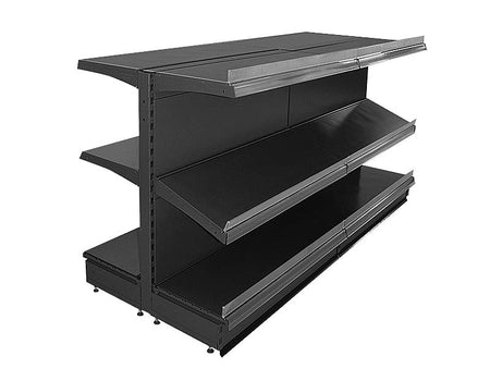 Ladentheke in schwarz mit 3 Böden 2 Meter