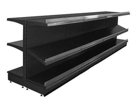 Ladentheke in schwarz mit 3 Böden 4 Meter 